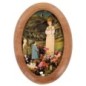 Plaque auto en bois d olivier forme ovale H. 4 x 3 cm avec resine de
