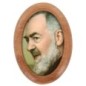 Plaque auto en bois d olivier forme ovale H. 4 x 3 cm avec resine de