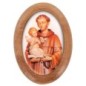 Plaque auto en bois d olivier forme ovale H. 4 x 3 cm avec resine de