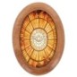 Plaque auto en bois d olivier forme ovale H. 4 x 3 cm avec resine de