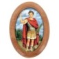 Plaque auto en bois d olivier forme ovale H. 4 x 3 cm avec resine de