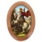 Plaque auto en bois d olivier forme ovale H. 4 x 3 cm avec resine de