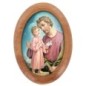 Plaque auto en bois d olivier forme ovale H. 4 x 3 cm avec resine de