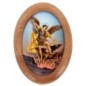 Plaque auto en bois d olivier forme ovale H. 4 x 3 cm avec resine de