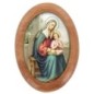 Plaque auto en bois d olivier forme ovale H. 4 x 3 cm avec resine de
