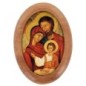Plaque auto en bois d olivier forme ovale H. 4 x 3 cm avec resine de