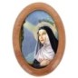 Plaque auto en bois d olivier forme ovale H. 4 x 3 cm avec resine de