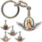 Porte-cles en metal en forme d ancre H. 4 cm avec une resine. Differents Saints