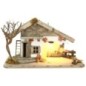 Cabane en bois de pin lumineuse, décor naturel. H. 22 x L 39.50 cm. ( piles non fournies)