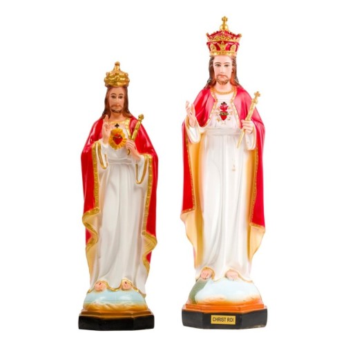 Statue du Christ Roi en couleur, en fibre de verre, pour intérieur et extérieur – Disponible en plusieurs tailles.