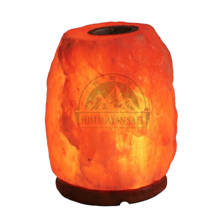 Lampe de sel de l´Himalaya support brûle parfum livrée en boite individuelle avec cordon et ampoule 10x10 cm hauteur 18 cm.