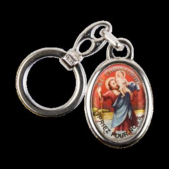 Porte-clés sainte Famille et saint Christophe - objets religieux
