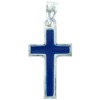 Croix de cou en plaqué or, émaillée de différentes couleur. H 1,5 cm. Livrée en boite. 