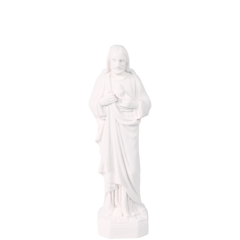 Statue blanche en albâtre du SC Jésus Hauteur 19 cm