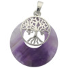 Pendentif avec arbre de vie Ø 2.8 cm, différentes pierres.