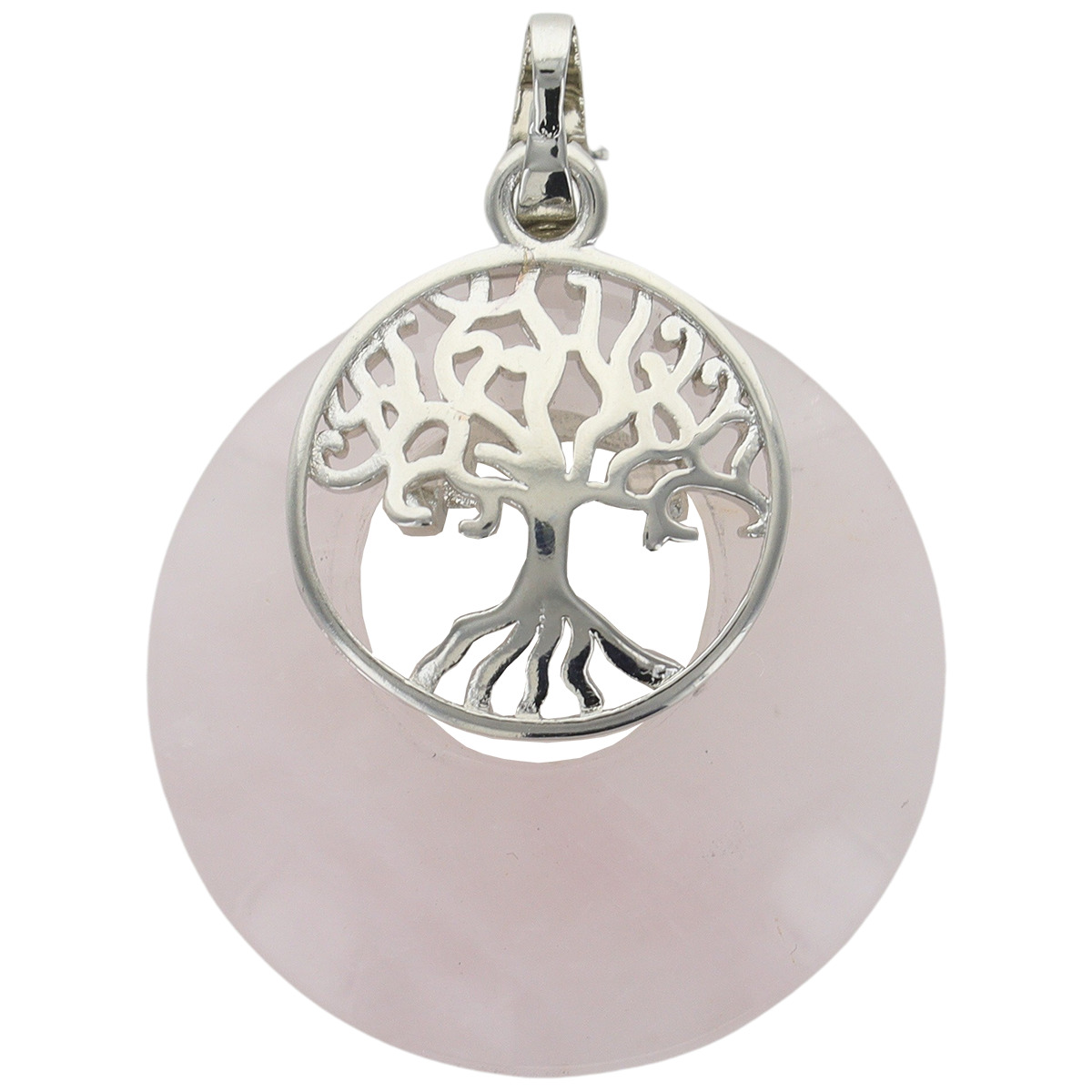 Pendentif avec arbre de vie Ø 2.8 cm, différentes pierres.