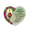 Magnet en résine en forme de coeur H. 6 x 6.5 cm, avec prière pour la maison et résine de diiférents Saints.