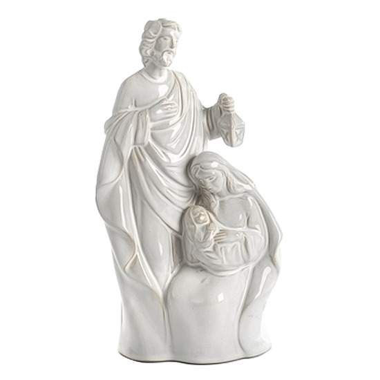 Nativité en porcelaine de couleur blanche et beige. H. 18.50 cm.