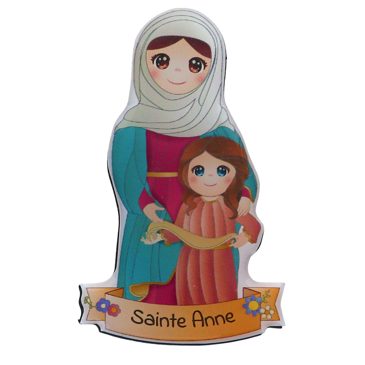 Magnet enfantin en résine souple , H. 8 cm. Plusieurs saints.