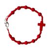 Bracelet dizainier pour enfant sur corde avec fermoir grains et croix en pierre teinté Ø 5 mm Différentes couleurs