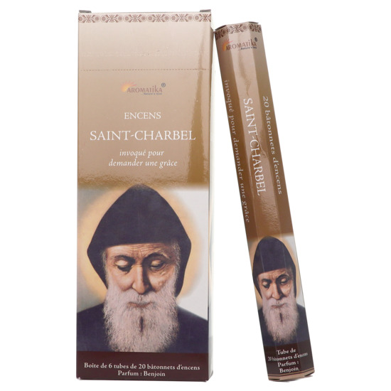 Boîte de 6 tubes de 20 bâtonnets d'encens saint Charbel