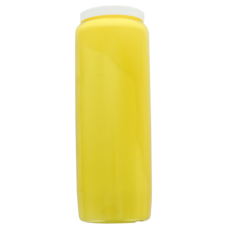 Bougie de neuvaine 9 jours 100% végétal jaune, hauteur 18 cm Ø 6,5 cm. VENDUE A L'UNITE   