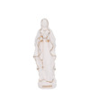 Statue en résine et albâtre blanc avec des touches de couleur dorée de Notre Dame de Lourdes. Livrée en boite individuelle. Existe en différentes tailles.