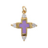 Croix de cou avec centre émaillé, dorée supérieur avec zircon cubique, hauteur 2 cm. Plusieurs couleurs.