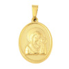 Médaille en acier inoxydable de couleur dorée H. 2.1 cm. Existe avec différents Saints. 