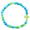 Bracelet sur élastique en pierre de turquoise synthétique existe de différentes couleurs marbrés Ø 7 mm.