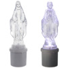 Lumignon blanc à piles avec éclairage LED, représentant la Vierge Miraculeuse façon cristal, H. 21 cm (2 piles LR14 incluses).